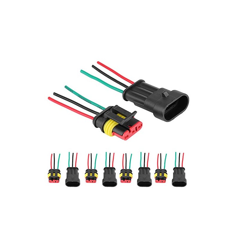 Acouto Conectores eléctricos de 3 pines Conector de 3 pines