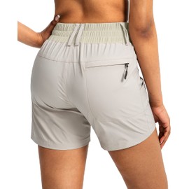 Viodia Pantalones Cortos De Golf para Senderismo De 5 "con Bolsillos, Pantalones Cortos Tipo Cargo Elásticos De Cintura Alta para Caminar Informal En Verano, Color Caqui Claro