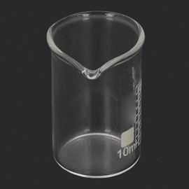 Eujgoov Beaker Borosilicate Glass Beaker for Laboratory Cylindrical Beaker Educational Experiments 10pcs 10ml