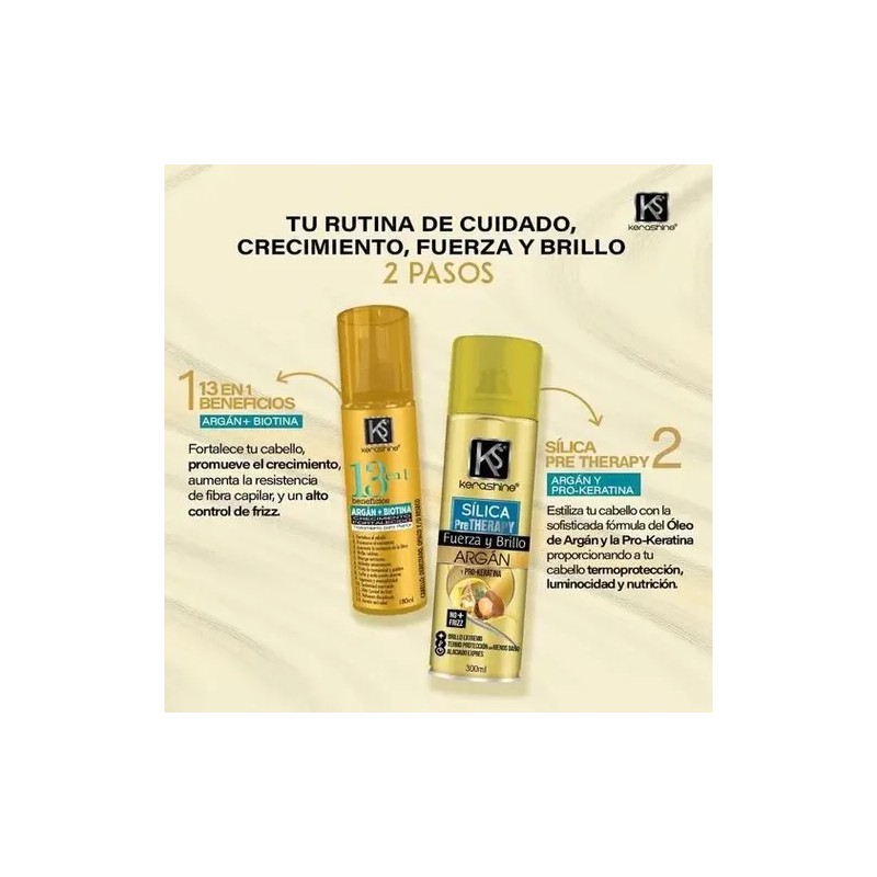Kerashine Tratamiento Capilar 13 Argán + Biotina 180 Ml
