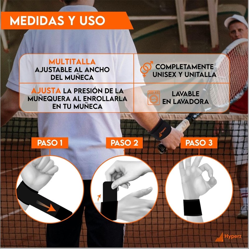 Hyperz - Muñequera Gym Ortopedica Deportivas Soporte Tunel Carpiano Ajustable