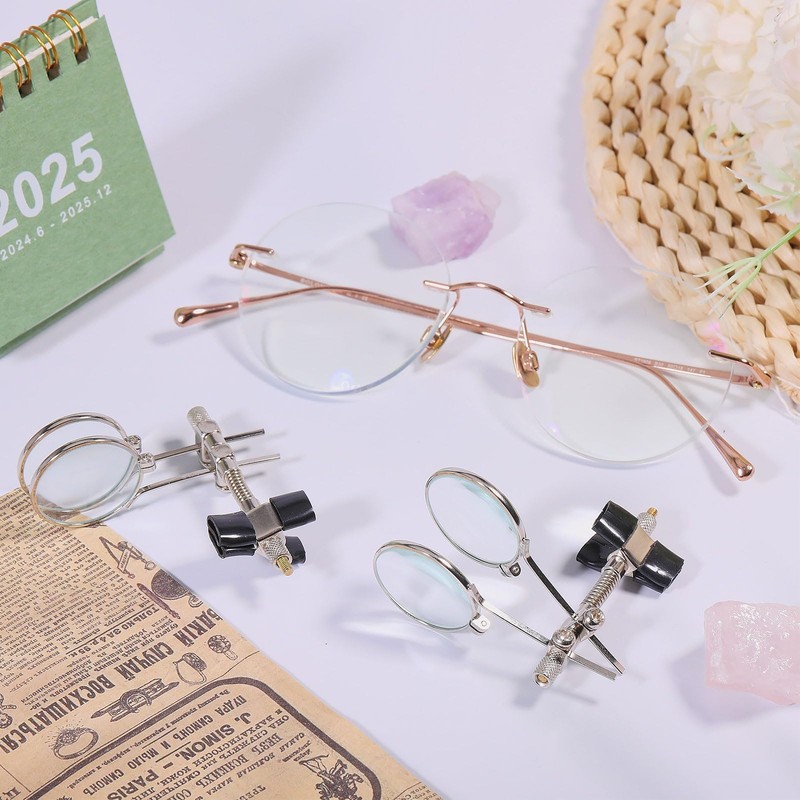 CHGCRAFT 2 pcs Jeweller's Eye Loupe Steampunk Lens Clip on