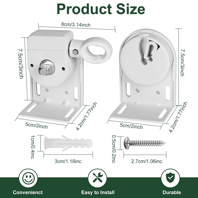 Universal Replacement Installation Accessories for Indoor/Outdoor Sunshade and Roller Blinds