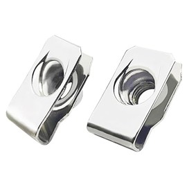 1/4"-20 Regular Extruded U-Nut, U-Style Clip-On Nuts, Stainless Steel 18-8 (304) U-Type Clip Nuts, Pack of 20