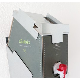 HL-Perfektion-in-Edelstahl Sirupbox Stapelhilfe kompatibel für Juicebox Sirupkartons Organizer Aufbewahrung Ausschankhilfe aus Metall