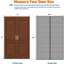 Magnetic Screen Door,Heavy Duty Magnetic Door Screen Mesh,Reinforced Fiberglass Screen Curtain,Screen Size 8.2 FT x 7.05FT