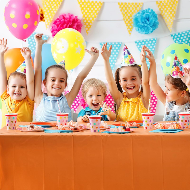 LYCN 12 Pack Colourful Tablecloths, Summer Table Covers, Plastic Rectangle