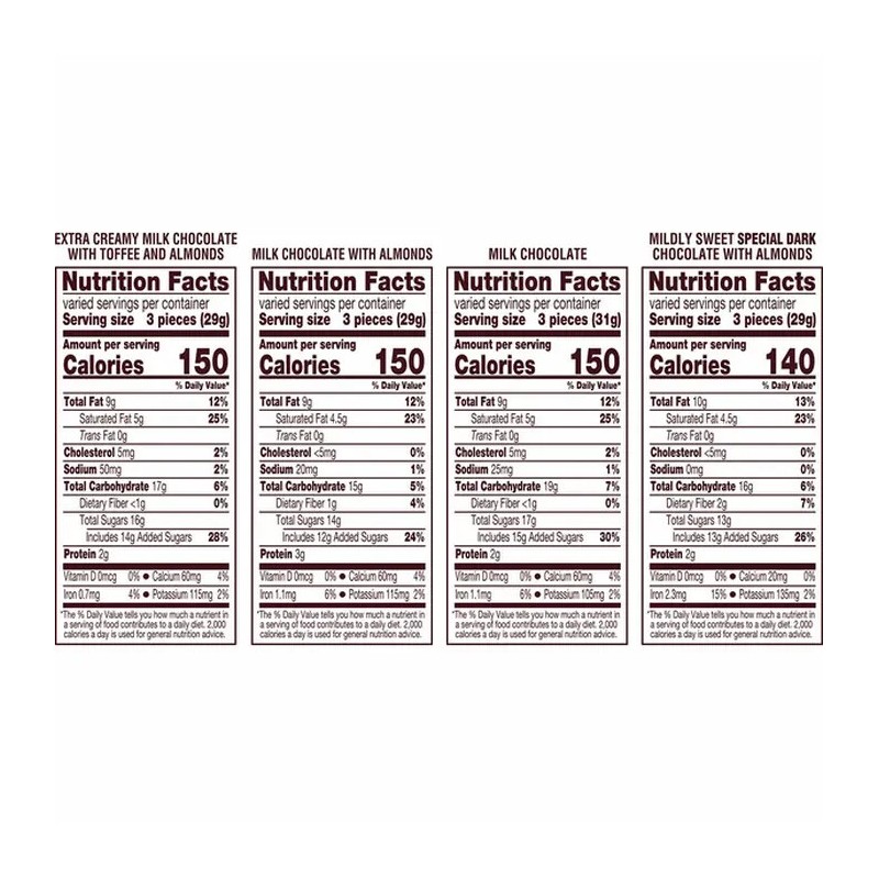 Hershey's Nuggets Assortment Variety Pack 52oz/145 Pieces Milk Chocolate Almonds
