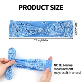 4pcs Knotted Bandana Headbands for Women, Elastic Boho Bow Hair Wraps Head Bands Wraps Wide Headwraps Cute Hairbands for Women's Hair Accessories