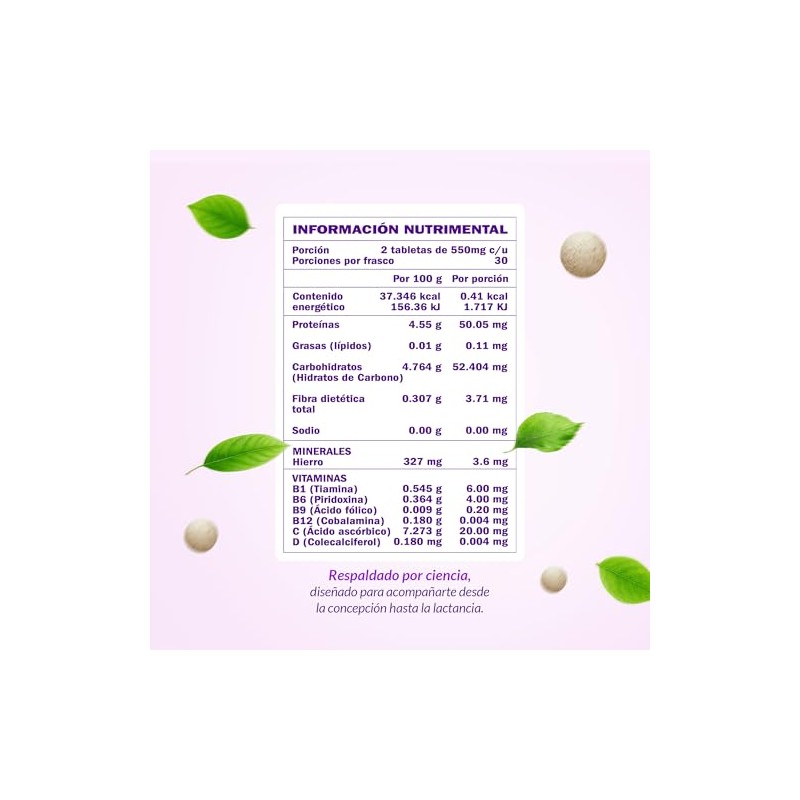 Suplemento Alimenticio Prenatal Postnatal Multivitaminico Vitaminas Prenatales Embarazo Lactancia Complex
