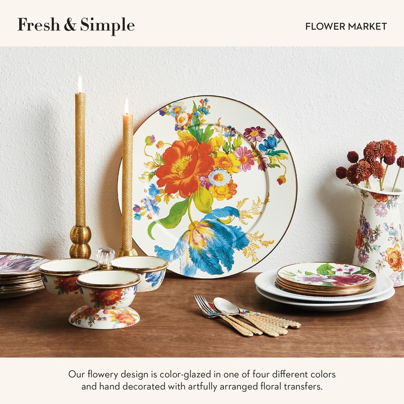 MACKENZIE-CHILDS Enamel Serving Platter, Decorative Serving Platter for Food, 16