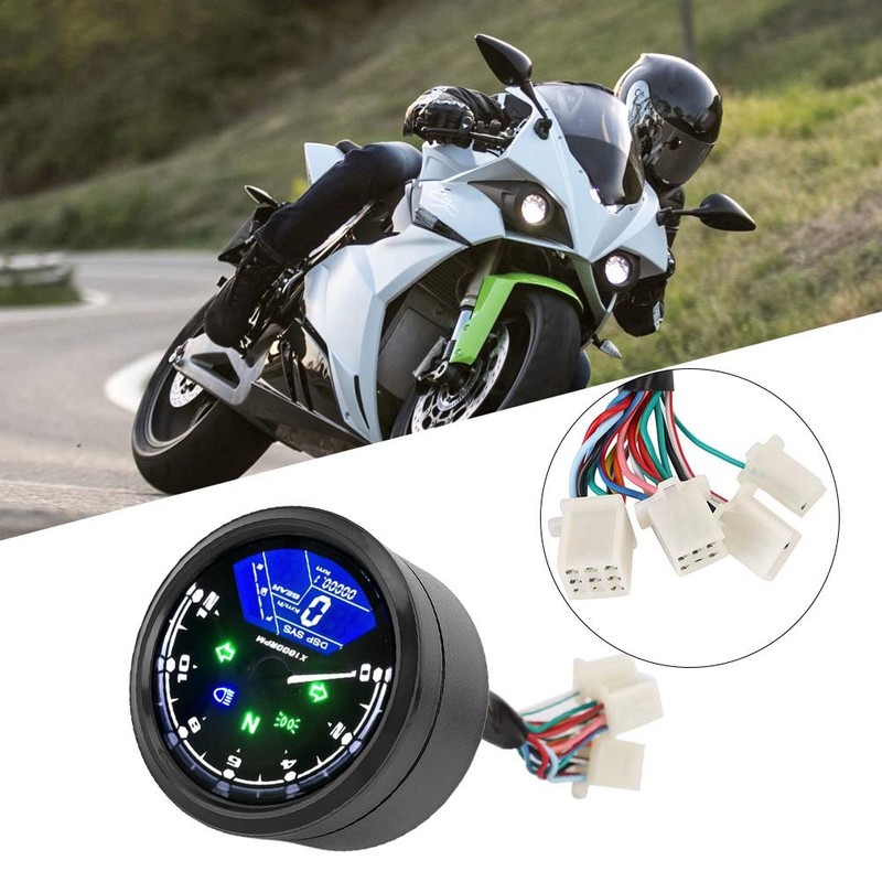 Motorcycle Speedometer, Motorcycle Digital Speedometer Multifunctional Display Waterproof Vibration-Free Digital