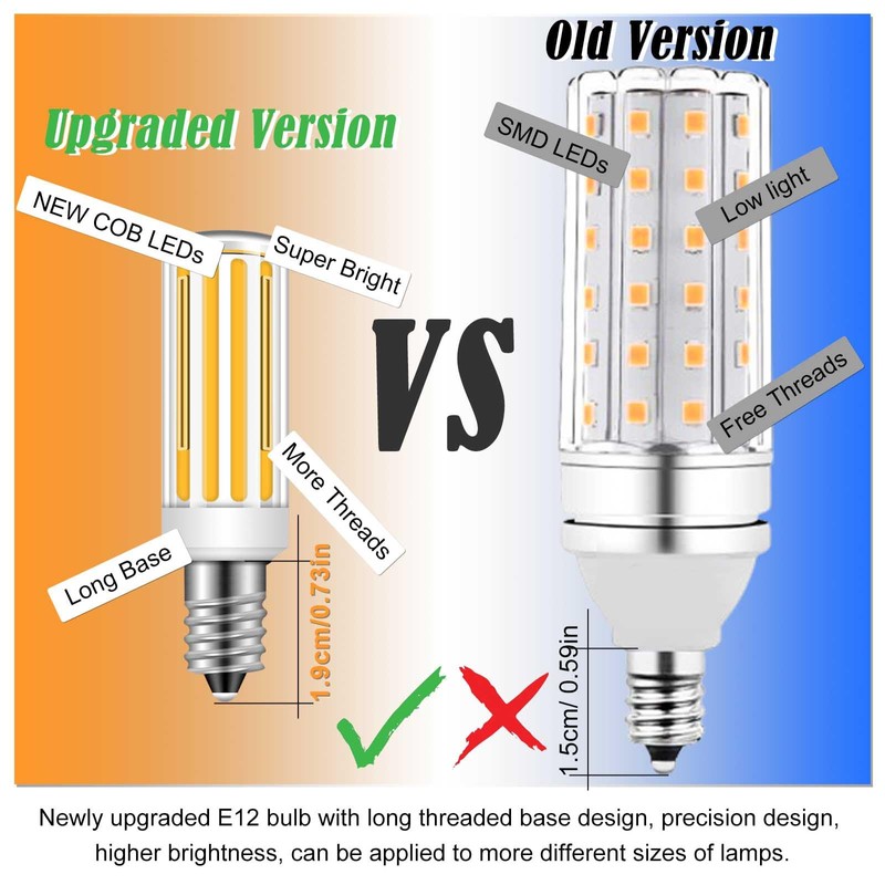 ZHENMING E12 LED Bulb Dimmable Replacement 75 Watt Light Bulbs,