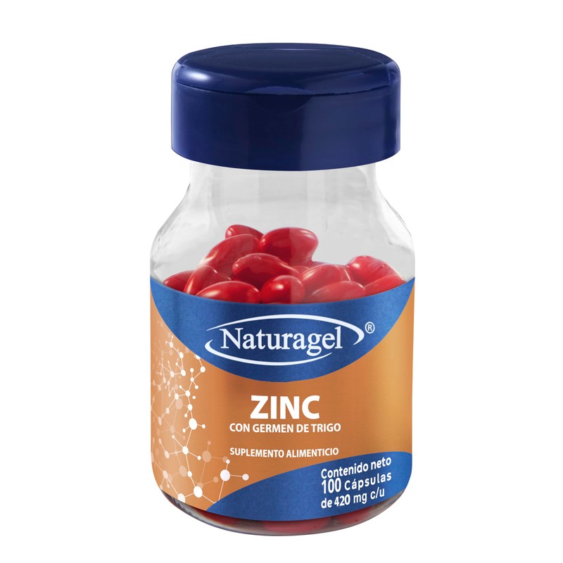 Zinc 100 Mini Capsulas Softgels de 400mg Suplemento Mineral Natural