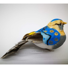 LWINGFLYER 4pcs Artificial Simulated Foam Birds with Claw Mini Love Feather Birds for Craft Home Ornaments Garden Wedding Decoration 10cm/3.9inch