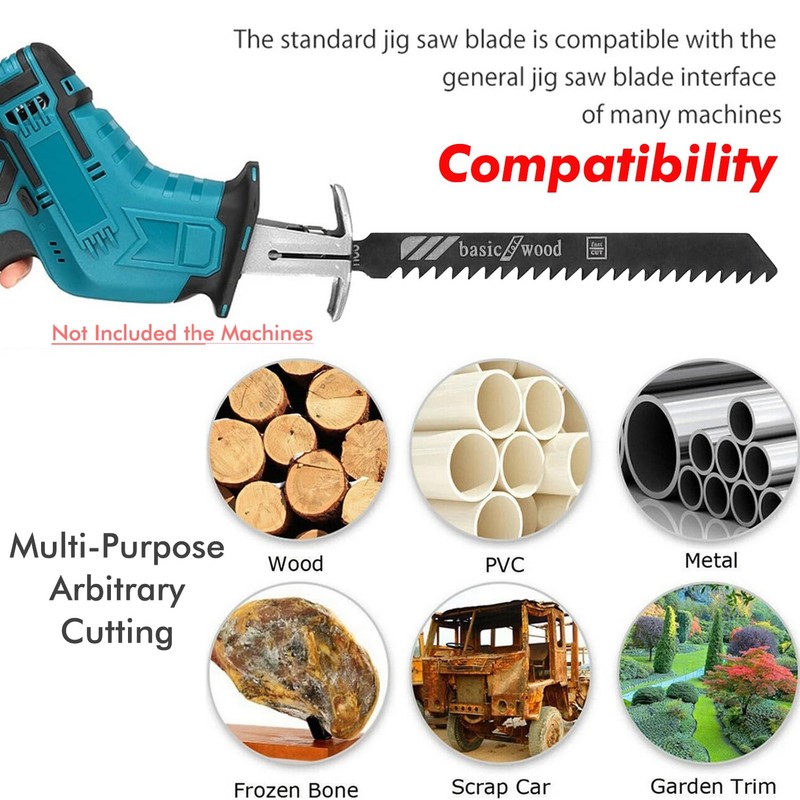 Bestgle 50Pcs Jigsaw Blade Set, T Shank Fast Cut Jigsaw