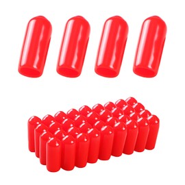 Aopin Rubber Round End Cap Cover 4/25 Inch (4mm) Screw Thread Protectors PVC Flexible Tubing Pipe Protective Bolt Screw Thread Protector Safety Cover | for Pipe Post Tubing Rod Cover 50 Pcs (Red)