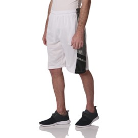 Southpole Men's Basic Basketball Mesh Shorts, White, 5X