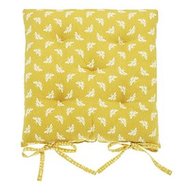 Walton & Co - Bumblebee Ochre 100% Cotton Seat Pad with Ties
