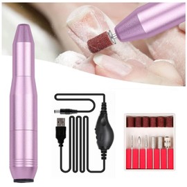 QILUCKY Electric Nail Drill, Professional Nail Drill Machine, 20000RPM Adjustable Speed Manicure Pedicure Set with 6 Drill Bits, Low Vibration Low Noise Electric Nail Drill for Gel/Acrylic Nails, Perf