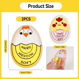 2 Stück Wiederverwendbar Egg Timer(Hart/Mittel/Weich), Egg Timer Harz, Spaß und Niedlich Eggtimer, Wärmeempfindlich Farbe Veränderung Eier Timers, für Zuhause,Restaurant,Wärme Farbwechselanzeige Pink