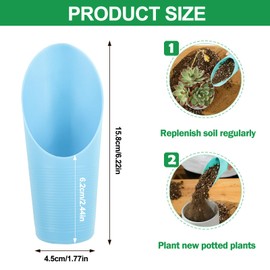 9 Pcs Bonsai Soil Scoops Plastic Garden Soil Scoops Succulent Soil Scoop Colorful Small Soil Scoops Gardening Tools for Plant Flower Succulent (Colorful)
