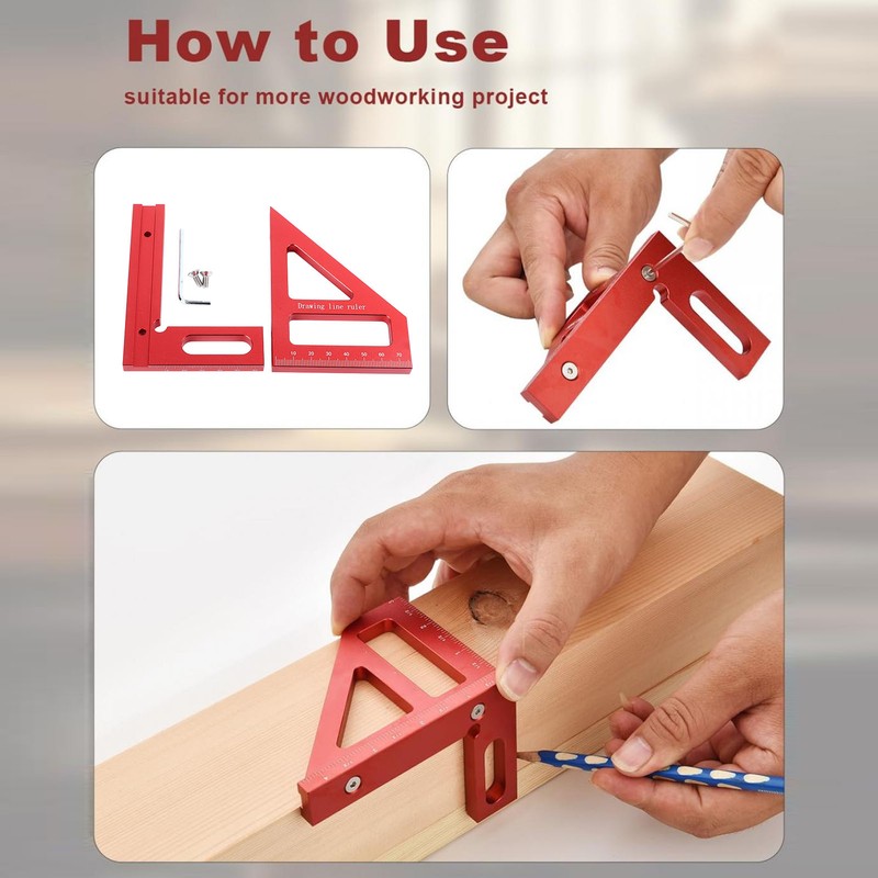 3D Multi Angle Measuring Ruler 45 90 Degree Aluminum Alloy