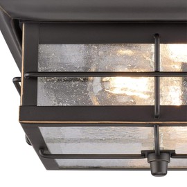 Westinghouse 6578400 Orwell 2 Light Outdoor Flush Mount Fixture in Oil Rubbed Bronze and Clear Glass, 6578400