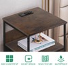 FURWOO bed side table with charging station 3-Tier Storage Industrial