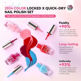 SAVILAND Quick Dry Nail Polish 20pcs: Classic Colors Locked X Tech Regular Nail Polish Kit Glitter Solid Color Fingernail Tonenail Nail Art Polish with Base Glossy Matte Top Polish Manicure Art Home