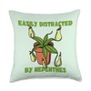 Easily Distracted by Nepenthes Funny Pitcher Plant Throw Pillow
