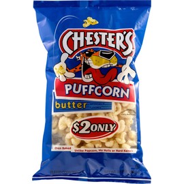 Chester's Butter Flavored Puffcorn Snacks, 3.5oz Bags (Pack of 12)