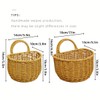 AIMALL 1pcs Elegant Handcrafted Woven Rattan Wall-Mounted Baskets, Multifunctional Storage