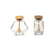 Ebonee Glass Honey Jar Pot with Wooden Dipper and Lid,