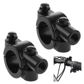 2 Stück 8MM Motorrad Spiegelhalterung, Schwarz, Aluminium, Universal Lenkerhalterung Spiegelhalterung Motorrad 8mm, M10 Motorrad Lenkerhalterung spiegeladapter Halterung Halter (Schwarz)