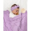ZURLEFY Purple Stretchy Baby Swaddle Blanket and Hat Set, Newborn