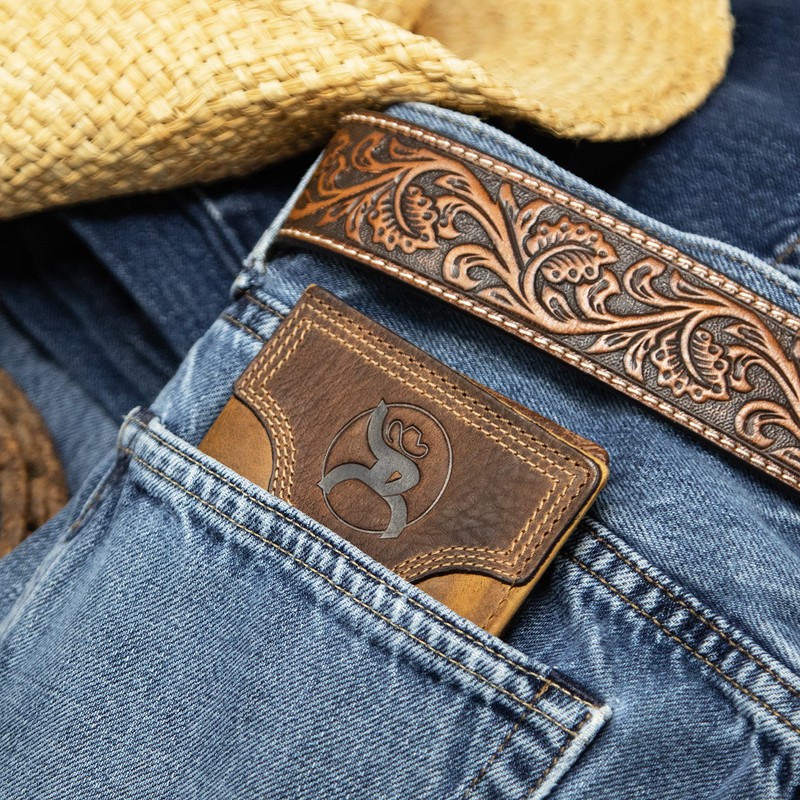 HOOEY Leather Men’s Western Rodeo Wallet (Canyon - Tan/Brown)