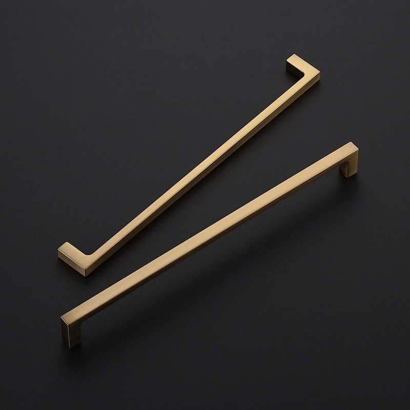 Ravinte 5-Pack 10-Inch Solid Square Cabinet Pulls - Champagne Bronze