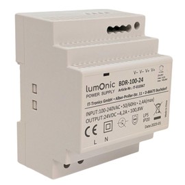 Lumonic I Power Supply DIN Rail BDR-100-24 I 24V / 100.8W I Input 100-240VAC I Overload Protection & Short Circuit Proof I DIN-Rail Switching Power Supply I Gear Cabinet