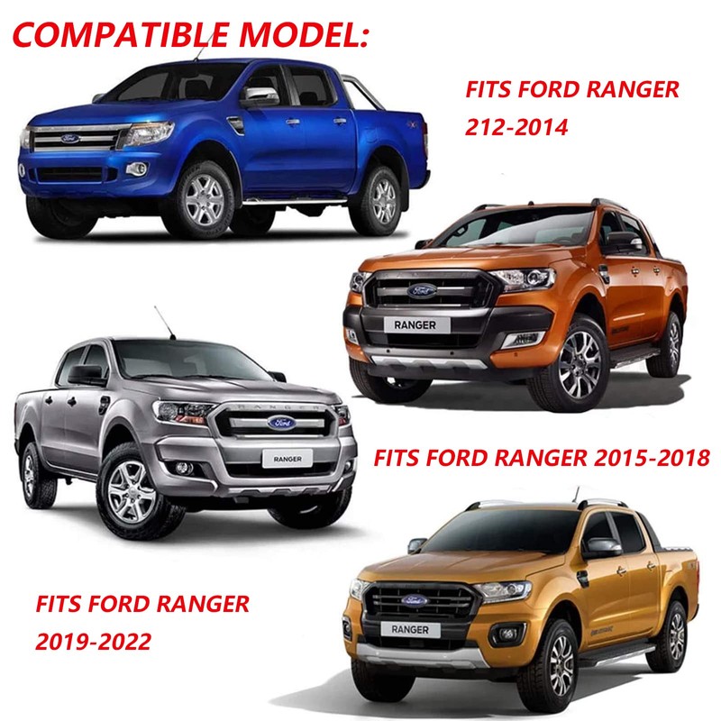 JHCHAN Tailgate Handle Cover Keyhole Matte for Ford Ranger 2012-2022