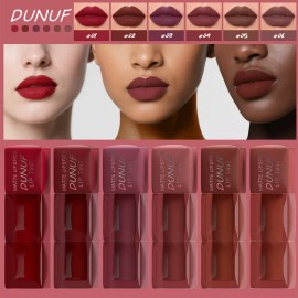Dunuf 6 Piezas Fácil De Colorear Terciopelo Lip Gloss Set.