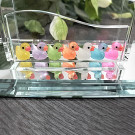 Cidinge 220 Pcs Mini Resin Ducks Luminous Tiny Ducks Miniature Duck Glow in The Dark for DIY Garden Dollhouse Duck Accessories Micro Landscape Aquarium Party Decor
