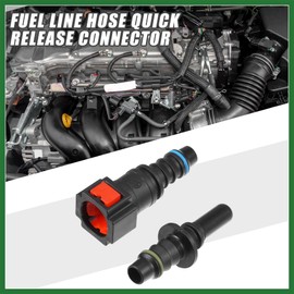 Motoforti Car Fuel Line Hose Quick Release Connector Kit Straight 5/16" 7.89mm SAE to 5/16" 8mm Disconnect Hose Plastic Red Long-Lasting