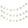 BetterJonny スターガーランドデコレーション キラキラスターガーランドバナー 52フィート 星 ハンギングストリーマー きらめく背景 両面吊り下げデコレーション パーティー 誕生日