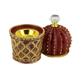 Intense Oud Succulent (Cactus) Style Closed Incense Bakhoor Burner - Red