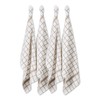DII Basic Terry Collection Windowpane Dishtowel Set, 16x26, Stone, 4