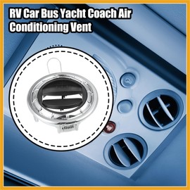Partuto 80mm 70mm Round Black and Silver Tone AC Air Condition Vent Outlet Universal for RV Bus Boat Yacht Caravan Replacement