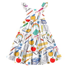 Vieille 5T Dress for Toddler Girls Back to School Sundress Casual Outfit 5T 6T Girl Back to School Clothes