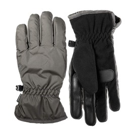 Isotoner Mens Smart Dri Fleece Lined Touch Screen Winter Gloves Gray M