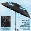 NBtoUS 2 Pack 48.6" Double Canopy Umbrella with Clamp, UPF50+